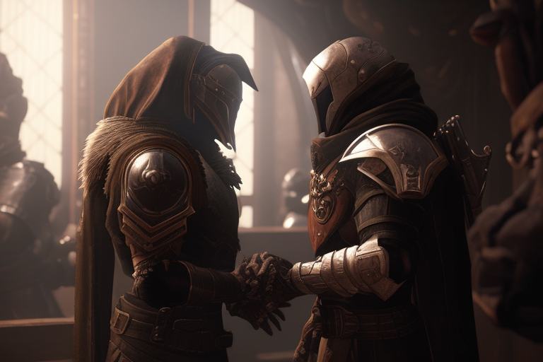 Destiny 2 Guardians greet each other